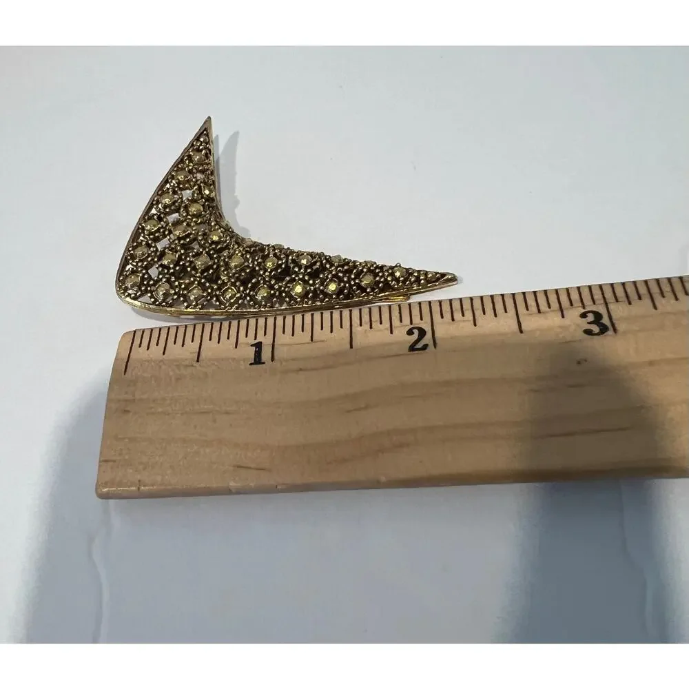 NEW Beautiful Unique Mid Century Vintage Layered Gold Tone Boomerang Hair Clip